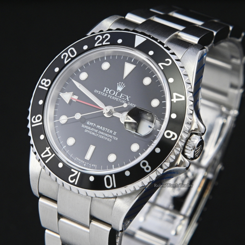 Rolex GMT-Master II 16710LN Serviced by Rolex Pre-Owned Second Hand Used Very Good Condition Stainless Steel For Sale Available Purchase Buy Online with Part Exchange or Direct Sale Manchester North West England UK Great Britain Buy Today Free Next Day Delivery Warranty Luxury Watch Watches