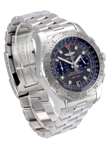 Side view image of a second hand, stainless steel Breitling Skyracer Grey A2736223/F532, complete with box & papers