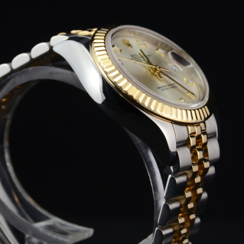 Rolex Lady-Datejust 279173 with 28mm silver diamond dot dial, in bimetal stainless steel & yellow gold