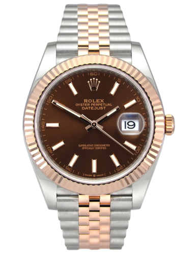 Rolex Datejust 41 126331 in stainless steel and rose gold, with a chocolate dial
