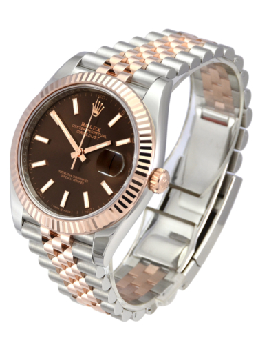 Rolex Datejust 41 126331 in stainless steel and rose gold, with a chocolate dial