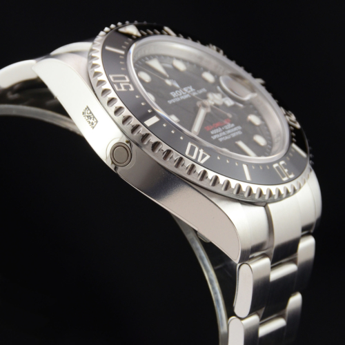 Detailed view image of a brand new old stock 2017 Rolex Sea-Dweller 126600 "Red Writing"