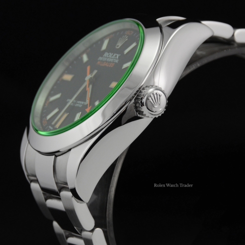 Rolex Milgauss 116400GV SERVICED BY ROLEX Black Dial Green Glass