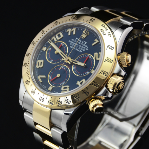 Rolex Daytona 116523 RARE Blue Arabic Dial with Red Detail