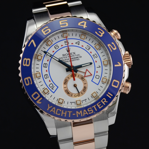 Pre-Owned Rolex Yacht-Master II 116681 44mm Bimetal Steel & Rose Gold For Sale