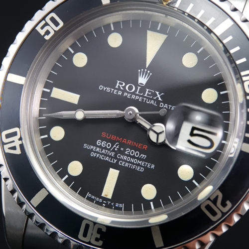 Rolex Submariner Date 1680 Red Writing Mark V Serviced by Rolex Unworn with Stickers MKV For Sale Pre-Owned Mint Condition