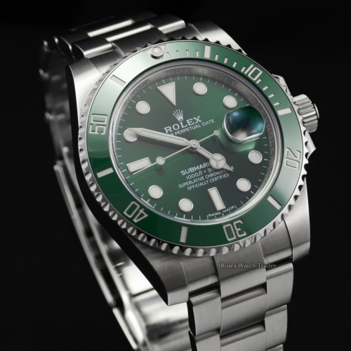 Rolex Submariner Date 116610LV Hulk 2019 Stainless Steel Green Dial Discontinued For Sale Second Hand Pre-Owned Used