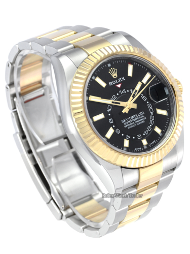 Rolex Sky-Dweller 326933 Bi-Metal Black Dial 2017 For Sale Pre-Owned Used Second Hand Men's Watch Wristwatch
