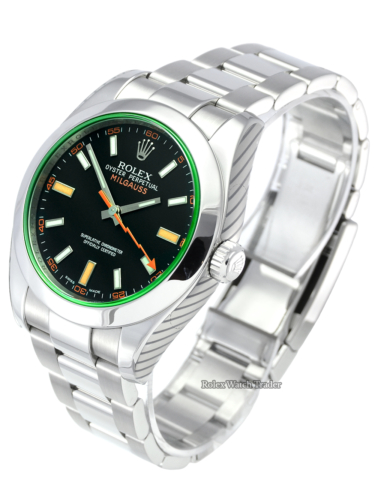 Rolex Milgauss 116400GV SERVICED BY ROLEX Black Dial Unworn with Stickers Pre-Owned Second Hand For Sale Available Purchase Online with Part Exchange or Direct Sale Manchester North West England UK Great Britain Buy Today
