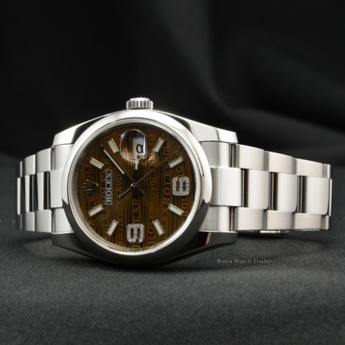 Rolex Datejust 116200 Bronze Wave Jubilee Dial 6&9 Diamond 36mm Stainless Steel Smooth Bezel Oyster Bracelet Pre-Owned Second Hand Used Box & Papers For Sale Available Purchase Online with Part Exchange or Direct Sale Manchester North West England UK Great Britain Buy Today