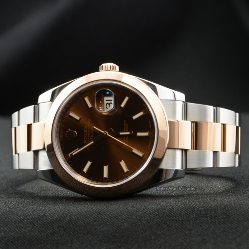 Rolex Datejust 126301 41mm Chocolate Dial Bimetal 2019 Pre-Owned Second Hand Used For Sale Available Purchase Buy Online with Part Exchange or Direct Sale Manchester North West England UK Great Britain Buy Today Free Next Day Delivery Warranty Luxury Watch Watches