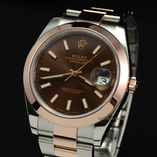Rolex Datejust 126301 41mm Chocolate Dial Bimetal 2019 Pre-Owned Second Hand Used For Sale Available Purchase Buy Online with Part Exchange or Direct Sale Manchester North West England UK Great Britain Buy Today Free Next Day Delivery Warranty Luxury Watch Watches