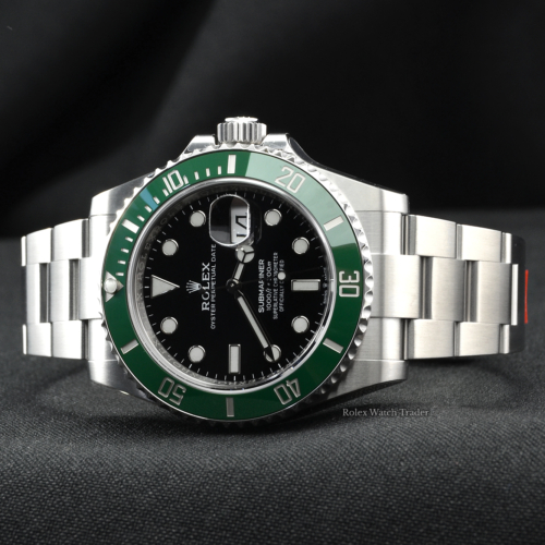 Rolex Submariner Date 126610LV Kermit Starbucks Fully Stickered Brand New Unworn Green Bezel Black Dial 2020 For Sale Available Purchase Buy Online with Part Exchange or Direct Sale Manchester North West England UK Great Britain Buy Today Free Next Day Delivery Warranty Luxury Watch Watches