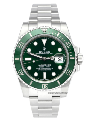 Rolex Submariner 116610LV "Hulk" 2019 Pre-Owned Second Hand Used For Sale Available Purchase Buy Online with Part Exchange or Direct Sale Manchester North West England UK Great Britain Buy Today Free Next Day Delivery Warranty Luxury Watch Watches
