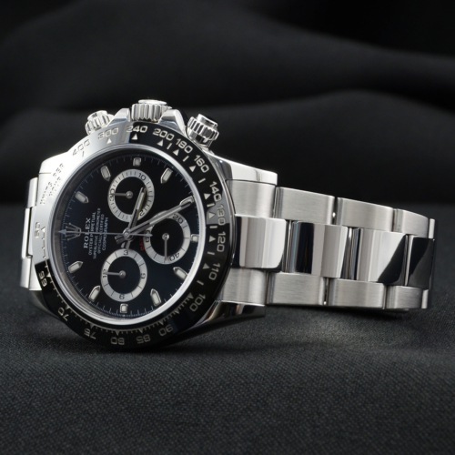 Rolex Daytona 116500LN Black Dial Ceramic Bezel Pre-Owned Used Second Hand Stainless Steel Cerachrom For Sale Available Purchase Buy Online with Part Exchange or Direct Sale Manchester North West England UK Great Britain Buy Today Free Next Day Delivery Warranty Luxury Watch Watches