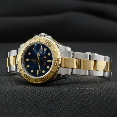 Rolex Yacht-Master 169623 29mm SERVICED BY ROLEX Bimetal Blue Dial Yachtmaster YM 29mm Pre-Owned Second Hand Used For Sale Available Purchase Buy Online with Part Exchange or Direct Sale Manchester North West England UK Great Britain Buy Today Free Next Day Delivery Warranty Luxury Watch Watches