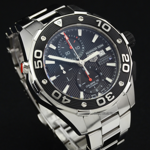 TAG Heuer Aquaracer CAJ2112 Box & Papers Limited Edition GGYC Defender Chrono 500 CAJ2112 Pre-Owned Used Second Hand Waterproof to 50 ATM For Sale Available Purchase Buy Online with Part Exchange or Direct Sale Manchester North West England UK Great Britain Buy Today Free Next Day Delivery Warranty Luxury Watch Watches
