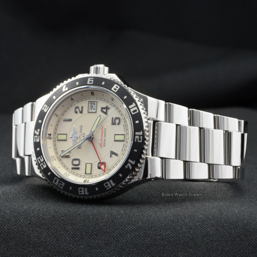 Breitling Superocean GMT A3238011/G740 Cream Ivory Dial Black Bezel Insert Men's 41mm For Sale Available Purchase Buy Online with Part Exchange or Direct Sale Manchester North West England UK Great Britain Buy Today Free Next Day Delivery Warranty Luxury Watch Watches