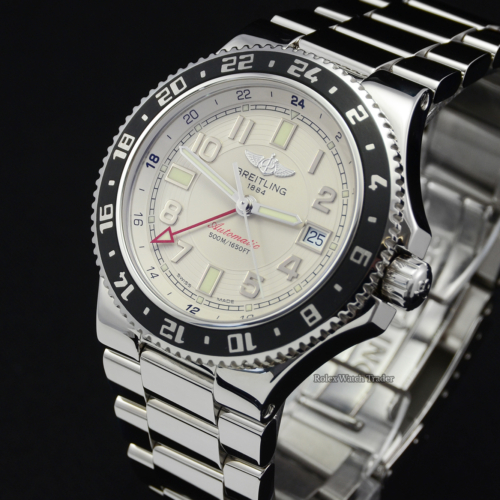 Breitling Superocean GMT A3238011/G740 Cream Ivory Dial Black Bezel Insert Men's 41mm For Sale Available Purchase Buy Online with Part Exchange or Direct Sale Manchester North West England UK Great Britain Buy Today Free Next Day Delivery Warranty Luxury Watch Watches