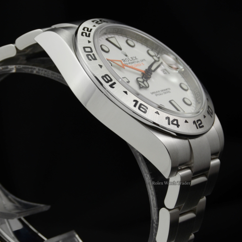 Rolex Explorer II 216570 White Dial UK 2020 Pre-Owned Used Polar Dial Orange GMT Hand Date Steel Bracelet Second Hand For Sale Available Purchase Buy Online with Part Exchange or Direct Sale Manchester North West England UK Great Britain Buy Today Free Next Day Delivery Warranty Luxury Watch Watches