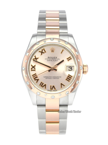 Rolex Lady-Datejust 178341 Pink Dial Full Set 31mm UK 2017 Pale Pink Roman Numeral Dial Bi-Metal Stainless Steel and Rose Gold For Sale Available Purchase Buy Online with Part Exchange or Direct Sale Manchester North West England UK Great Britain Buy Today Free Next Day Delivery Warranty Luxury Watch Watches