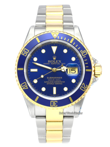 Rolex Submariner Date 16613 UK 2008 SERVICED BY ROLEX Pre-Owned Used Second Hand Bluesy 40mm Aluminium Bezel For Sale Available Purchase Buy Online with Part Exchange or Direct Sale Manchester North West England UK Great Britain Buy Today Free Next Day Delivery Warranty Luxury Watch Watches