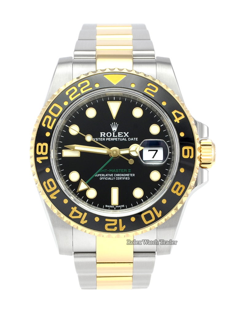 Rolex GMT-Master II 116713LN Bi-Metal UK 2017 Pre-Owned Second Hand Used Bimetal Steel & Gold For Sale Available Purchase Buy Online with Part Exchange or Direct Sale Manchester North West England UK Great Britain Buy Today Free Next Day Delivery Warranty Luxury Watch Watches