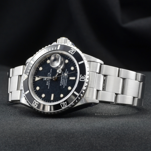 Rolex Submariner Date 16800 SERVICED BY ROLEX Spider Dial Pre-Owned Used Second Hand Previously Owned Vintage Collectible Spidering Effect For Sale Available Purchase Buy Online with Part Exchange or Direct Sale Manchester North West England UK Great Britain Buy Today Free Next Day Delivery Warranty Luxury Watch Watches