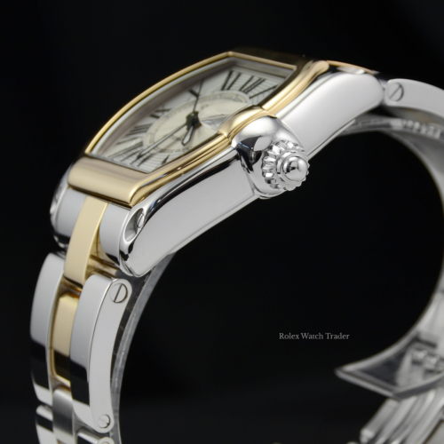 Cartier Roadster 2510 Bi-Metal Serviced by Cartier Pre-Owned Used Second Hand Stainless Steel & Yellow Gold Tonneau Shape For Sale Available Purchase Buy Online with Part Exchange or Direct Sale Manchester North West England UK Great Britain Buy Today Free Next Day Delivery Warranty Luxury Watch Watches