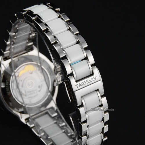TAG Heuer Formula 1 WAU2211 White Ceramic Unworn 2018 Sparkling Women's Ladies' Watch Diamond Dial Stainless Steel and White Ceramic Bracelet Automatic For Sale Available Purchase Buy Online with Part Exchange or Direct Sale Manchester North West England UK Great Britain Buy Today Free Next Day Delivery Warranty Luxury Watch Watches