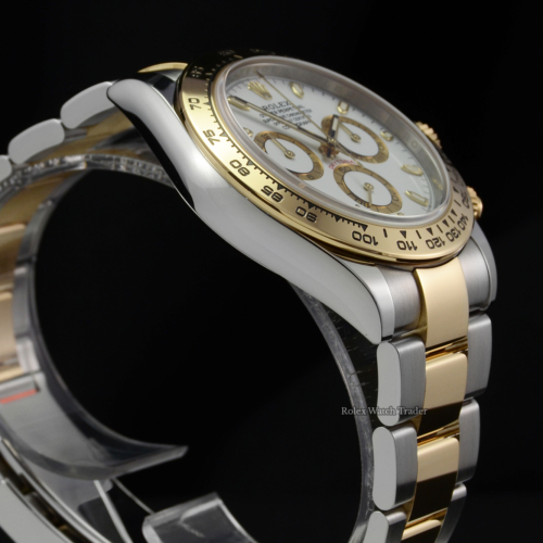 Rolex Daytona 116503 Bi-Metal Steel & Gold White Dial 2019 Pre-Owned Second Hand Used For Sale Available Purchase Buy Online with Part Exchange or Direct Sale Manchester North West England UK Great Britain Buy Today Free Next Day Delivery Warranty Luxury Watch Watches