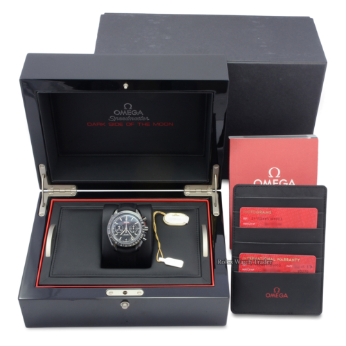 Omega Speedmaster Dark Side Of The Moon 311.92.44.51.01.003 Black Ceramic Case and Bezel Fabric Strap Pre-Owned Used Like New For Sale Available Purchase Buy Online with Part Exchange or Direct Sale Manchester North West England UK Great Britain Buy Today Free Next Day Delivery Warranty Luxury Watch Watches