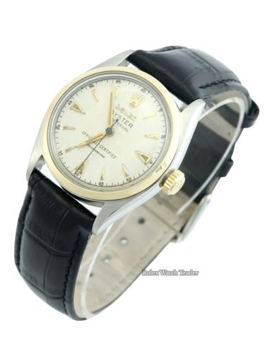 Rolex Oyster Perpetual 6084 Bi-Metal Vintage Just Serviced 1950s or 1960s For Sale Available Purchase Buy Online with Part Exchange or Direct Sale Manchester North West England UK Great Britain Buy Today Free Next Day Delivery Warranty Luxury Watch Watches