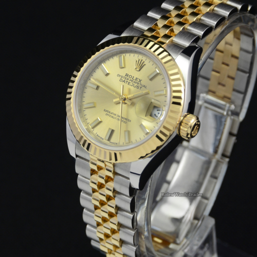 Rolex Lady-Datejust 28mm 279173 Unworn Champagne Baton Dial Brand New Jubilee Bracelet Bi-Metal Bi-Colour Two Tone Gold Dial For Sale Available Purchase Buy Online with Part Exchange or Direct Sale Manchester North West England UK Great Britain Buy Today Free Next Day Delivery Warranty Luxury Watch Watches