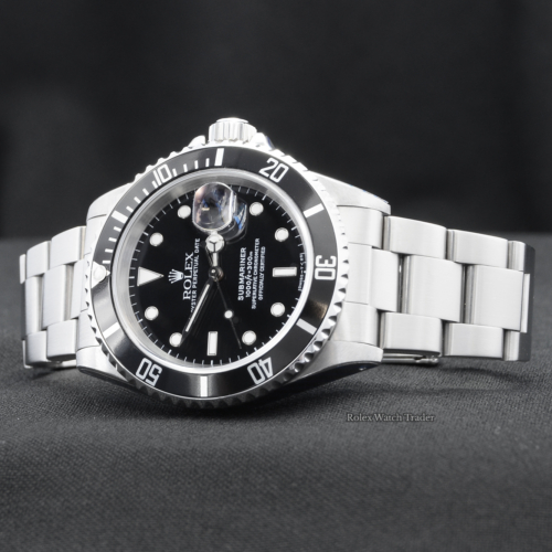 Rolex Submariner Date 16610 Just Serviced by Rolex with 2 Year Service Warranty Excellent Mint Like New Condition Black Dial Stainless Steel Sub Classic Men's For Sale Available Purchase Buy Online with Part Exchange or Direct Sale Manchester North West England UK Great Britain Buy Today Free Next Day Delivery Warranty Luxury Watch Watches