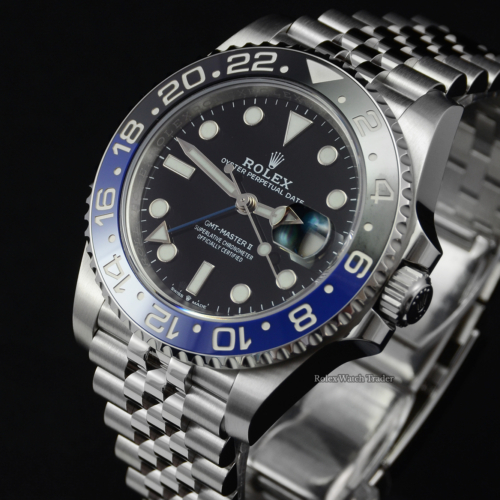 Rolex GMT-Master II 126710BLNR Jubilee Unworn 2021 Batgirl Stainless Steel Brand New For Sale Available Purchase Buy Online with Part Exchange or Direct Sale Manchester North West England UK Great Britain Buy Today Free Next Day Delivery Warranty Luxury Watch Watches