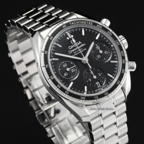 Omega Speedmaster 324.30.38.50.01.00 Co-axial Chronometer Chronograph 38mm 2020 Very Good Condition Like New Pre-Owned Used Second Hand Previously Owned Stainless Steel Black Dial For Sale Available Purchase Buy Online with Part Exchange or Direct Sale Manchester North West England UK Great Britain Buy Today Free Next Day Delivery Warranty Luxury Watch Watches