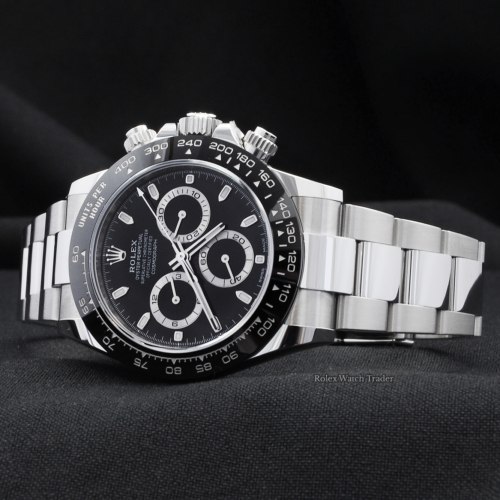 Rolex Daytona 116500LN Black Dial 2021 Unworn Ceramic Brand New Men's Stainless Steel Sports Model For Sale Available Purchase Buy Online with Part Exchange or Direct Sale Manchester North West England UK Great Britain Buy Today Free Next Day Delivery Warranty Luxury Watch Watches