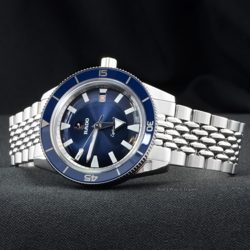 Rado Captain Cook Automatic R32505203 Unworn 2021 Stainless Steel Blue Dial Men's Brand New For Sale Available Purchase Buy Online with Part Exchange or Direct Sale Manchester North West England UK Great Britain Buy Today Free Next Day Delivery Warranty Luxury Watch Watches