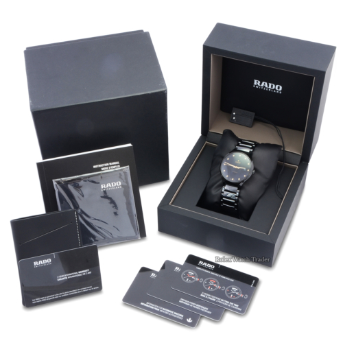 Rado True Automatic Diamonds R27056732 Black Ceramic Case and Bracelet 40mm Black Diamond Dot Dial Brand New Unworn Men's For Sale Available Purchase Buy Online with Part Exchange or Direct Sale Manchester North West England UK Great Britain Buy Today Free Next Day Delivery Warranty Luxury Watch Watches