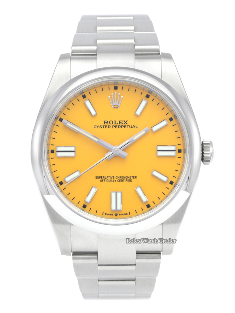 Rolex Oyster Perpetual 124300 41mm Yellow Dial Unworn 2020 UK Brand New Recently Released Men's For Sale Available Purchase Buy Online with Part Exchange or Direct Sale Manchester North West England UK Great Britain Buy Today Free Next Day Delivery Warranty Luxury Watch Watches