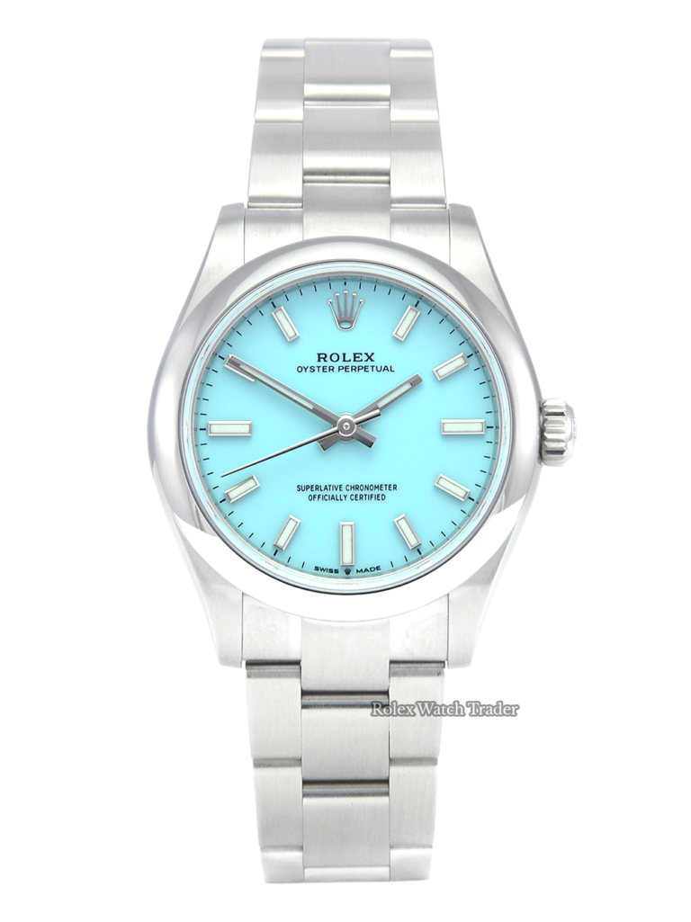 Rolex Oyster Perpetual 31 277200 Tiffany Turquoise Dial Unworn UK 2021 Brand New Newest Release Women's Ladies' For Sale Available Purchase Buy Online with Part Exchange or Direct Sale Manchester North West England UK Great Britain Buy Today Free Next Day Delivery Warranty Luxury Watch Watches