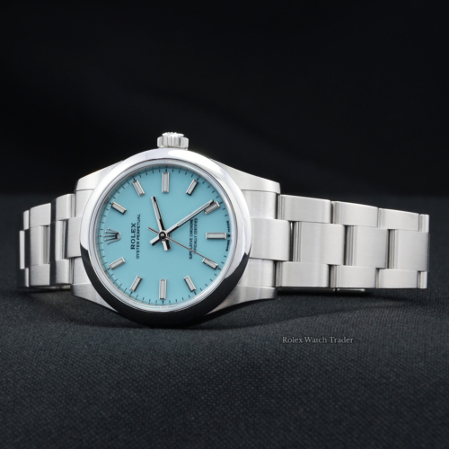 Rolex Oyster Perpetual 31 277200 Tiffany Turquoise Dial Unworn UK 2021 Brand New Newest Release Women's Ladies' For Sale Available Purchase Buy Online with Part Exchange or Direct Sale Manchester North West England UK Great Britain Buy Today Free Next Day Delivery Warranty Luxury Watch Watches