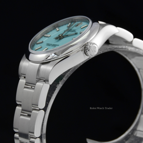 Rolex Oyster Perpetual 31 277200 Tiffany Turquoise Dial Unworn UK 2021 Brand New Newest Release Women's Ladies' For Sale Available Purchase Buy Online with Part Exchange or Direct Sale Manchester North West England UK Great Britain Buy Today Free Next Day Delivery Warranty Luxury Watch Watches