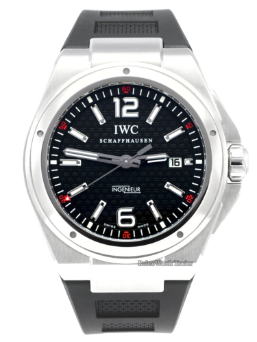 IWC Mission Earth Ingenieur IW323601 Serviced by IWC Automatic Black Dial Arabic 12 and 6 Brushed Finish Stainless Steel Case 46mm Men's Pre-Owned Second Hand Used Serviced For Sale Available Purchase Buy Online with Part Exchange or Direct Sale Manchester North West England UK Great Britain Buy Today Free Next Day Delivery Warranty Luxury Watch Watches