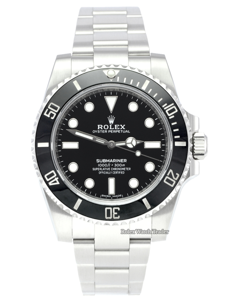 Rolex Submariner 114060 Non Date Black Ceramic 40mm 2018 Oyster Stainless Steel Black Rotating Bezel Black Maxi Dial Men's Pre-Owned Used Second Hand Discontinued Out of Production For Sale Available Purchase Buy Online with Part Exchange or Direct Sale Manchester North West England UK Great Britain Buy Today Free Next Day Delivery Warranty Luxury Watch Watches