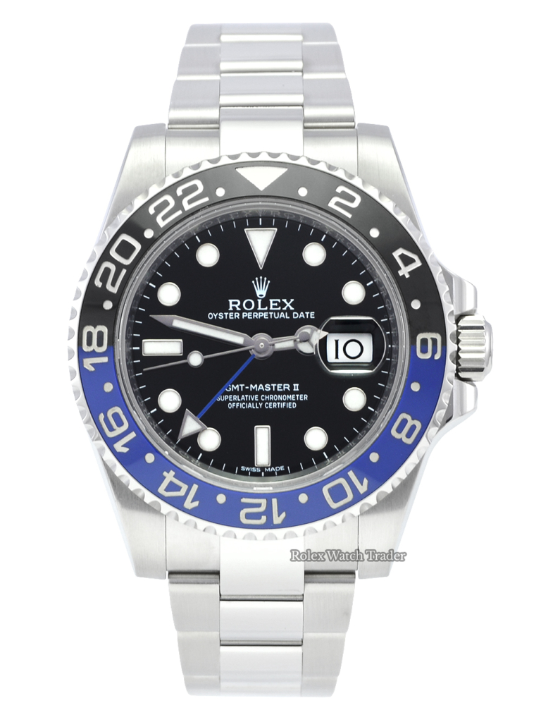 Rolex GMT-Master II 116710BLNR "Batman" Pre-Owned Second Hand Used Previously Owned Available Instantly 1 Year Warranty For Sale Available Purchase Buy Online with Part Exchange or Direct Sale Manchester North West England UK Great Britain Buy Today Free Next Day Delivery Warranty Luxury Watch Watches