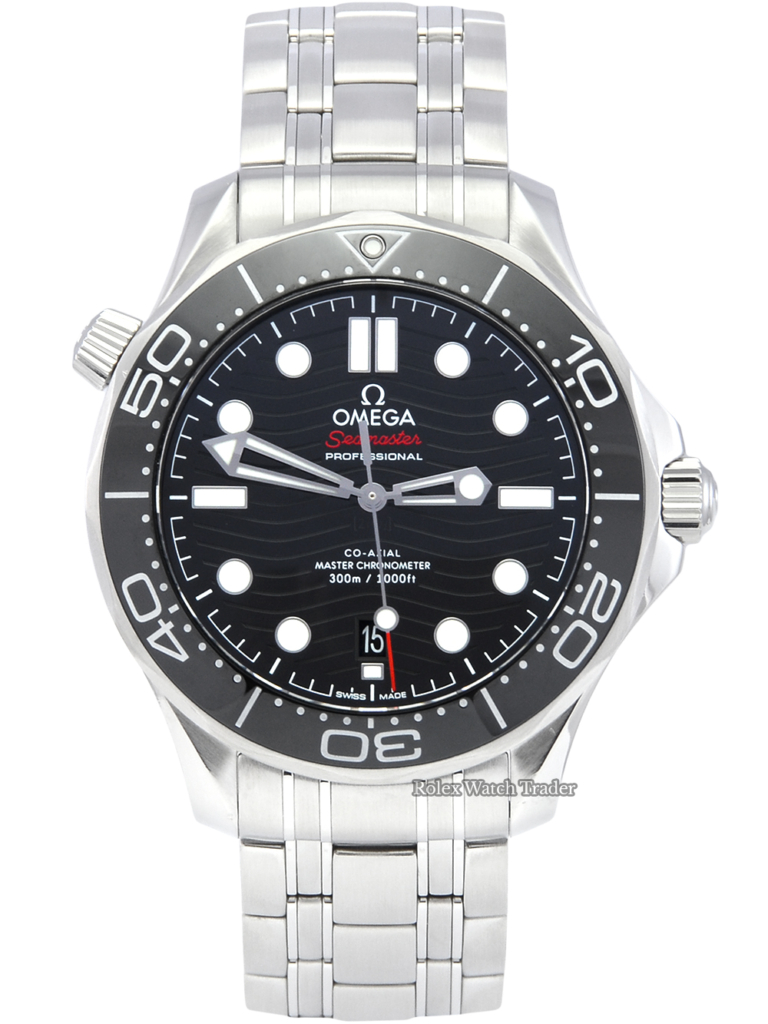 Omega Seamaster Diver 300M 210.30.42.20.01.001 Black Wave Dial 42mm Stainless Steel Pre-Owned Second Hand For Sale Available Purchase Buy Online with Part Exchange or Direct Sale Manchester North West England UK Great Britain Buy Today Free Next Day Delivery Warranty Luxury Watch Watches