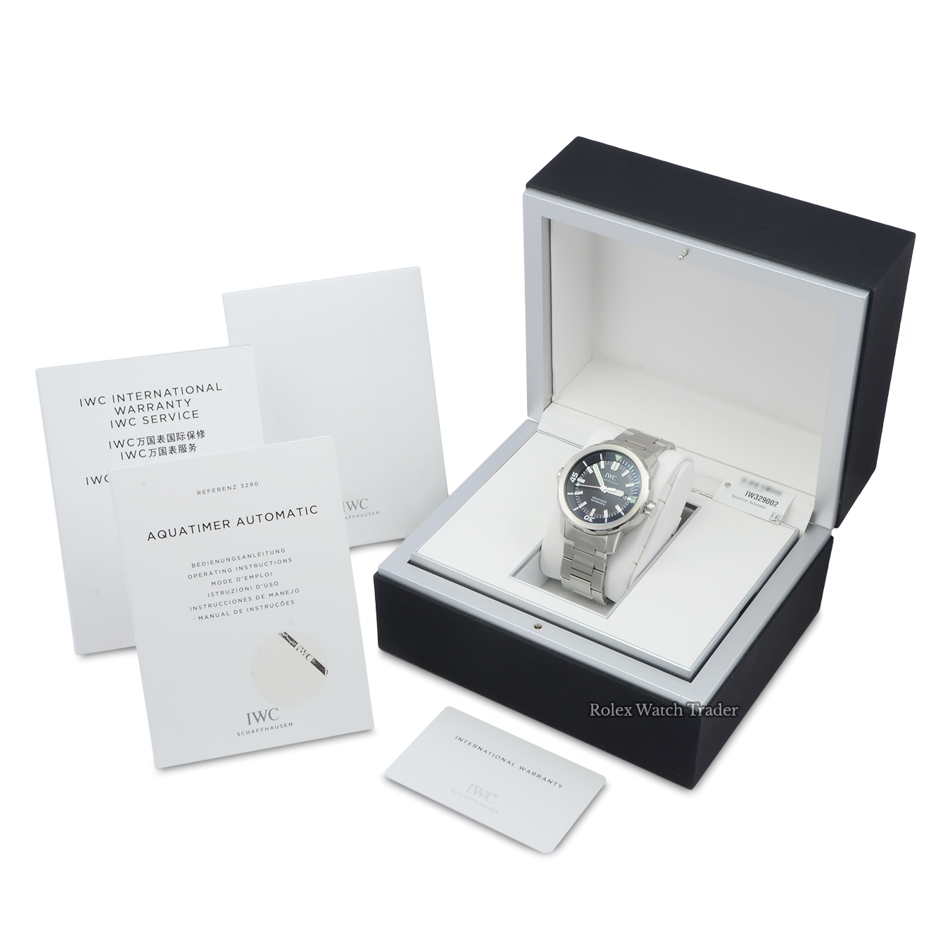 Box & papers IWC Aquatimer Automatic IW329002 Black Dial 2017 Pre-Owned Second Hand Used Men's 42mm For Sale Available Purchase Buy Online with Part Exchange or Direct Sale Manchester North West England UK Great Britain Buy Today Free Next Day Delivery Warranty Luxury Watch Watches