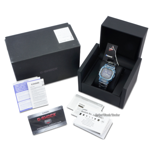 Casio G-Shock Full Metal Titanium Blue Camo GMW-B5000TCF-2ER Brand New Unworn Limited Edition Rectangular Case For Sale Available Purchase Buy Online with Part Exchange or Direct Sale Manchester North West England UK Great Britain Buy Today Free Next Day Delivery Warranty Luxury Watch Watches